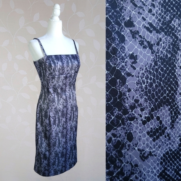 90s Baddie Snake Print Dress - Y2k Bratz Mcbling Club Style Vintage La Belle - Picture 1 of 16